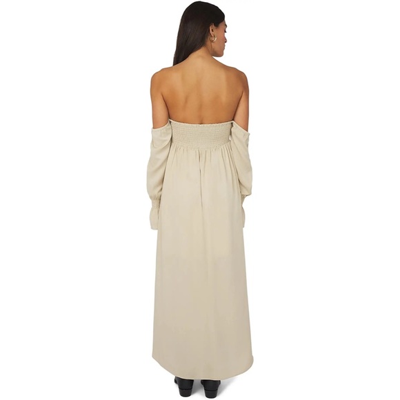 NWT WeWoreWhat On/Off Shoulder Crinkled Chiffon Smocked Dress - Picture 3 of 7